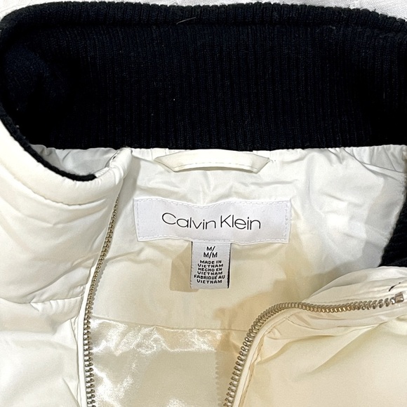 Calvin Klein puffer vest with black knit sides like new condition szM - Picture 4 of 6